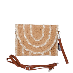 Bolso marrón con rayas